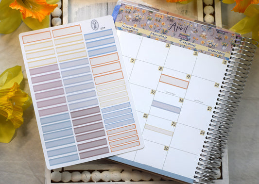 Month Appointment Labels Planner Sticker Sheet For Monthly Spread, Daffodil Delight Colorway