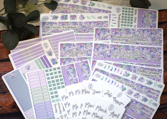 TBM BBP Workbook Sticker Kit, Purple Blooms