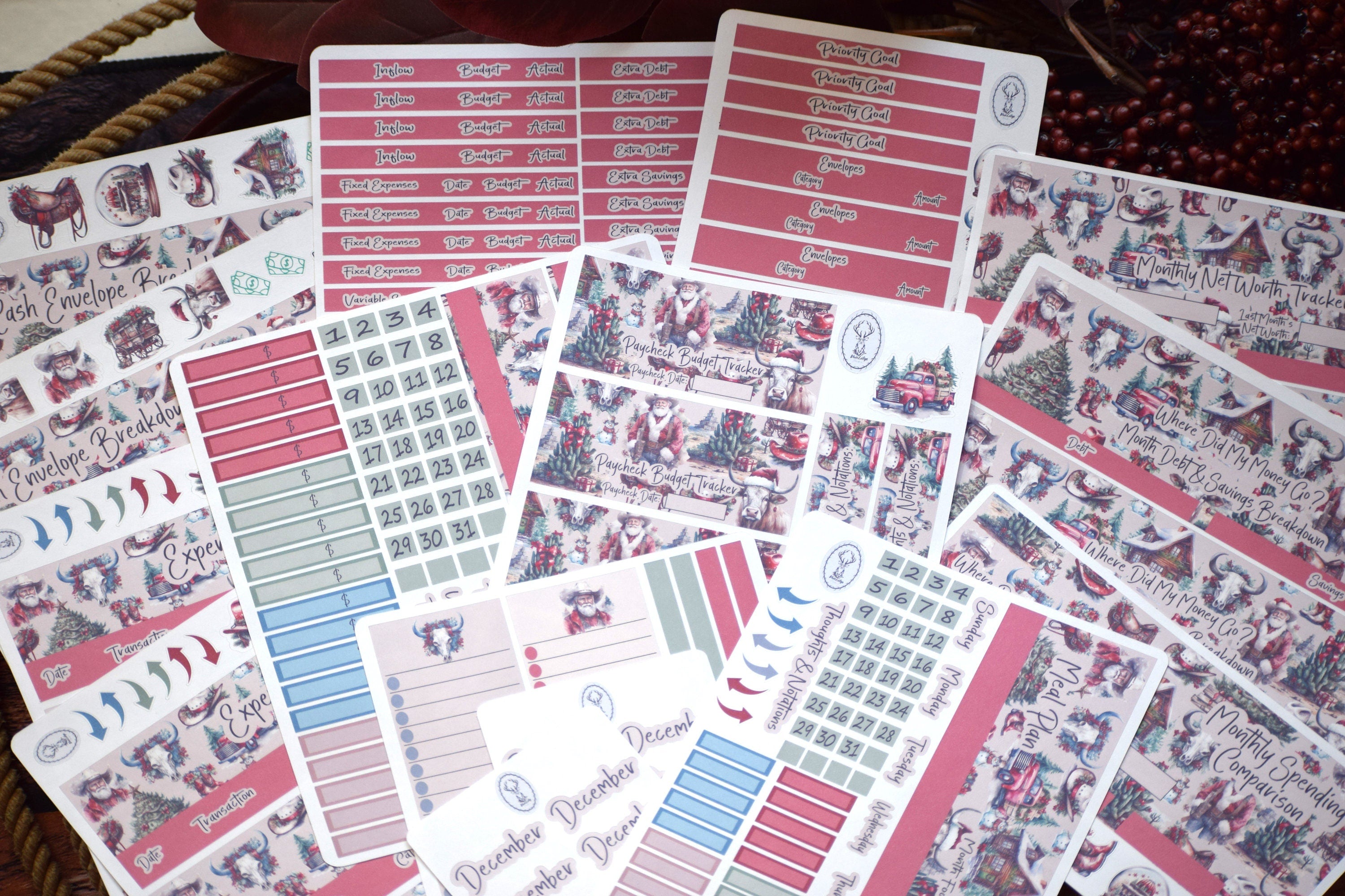 TBM BBP Workbook Sticker Kit, Western Christmas – VanLilysStickers