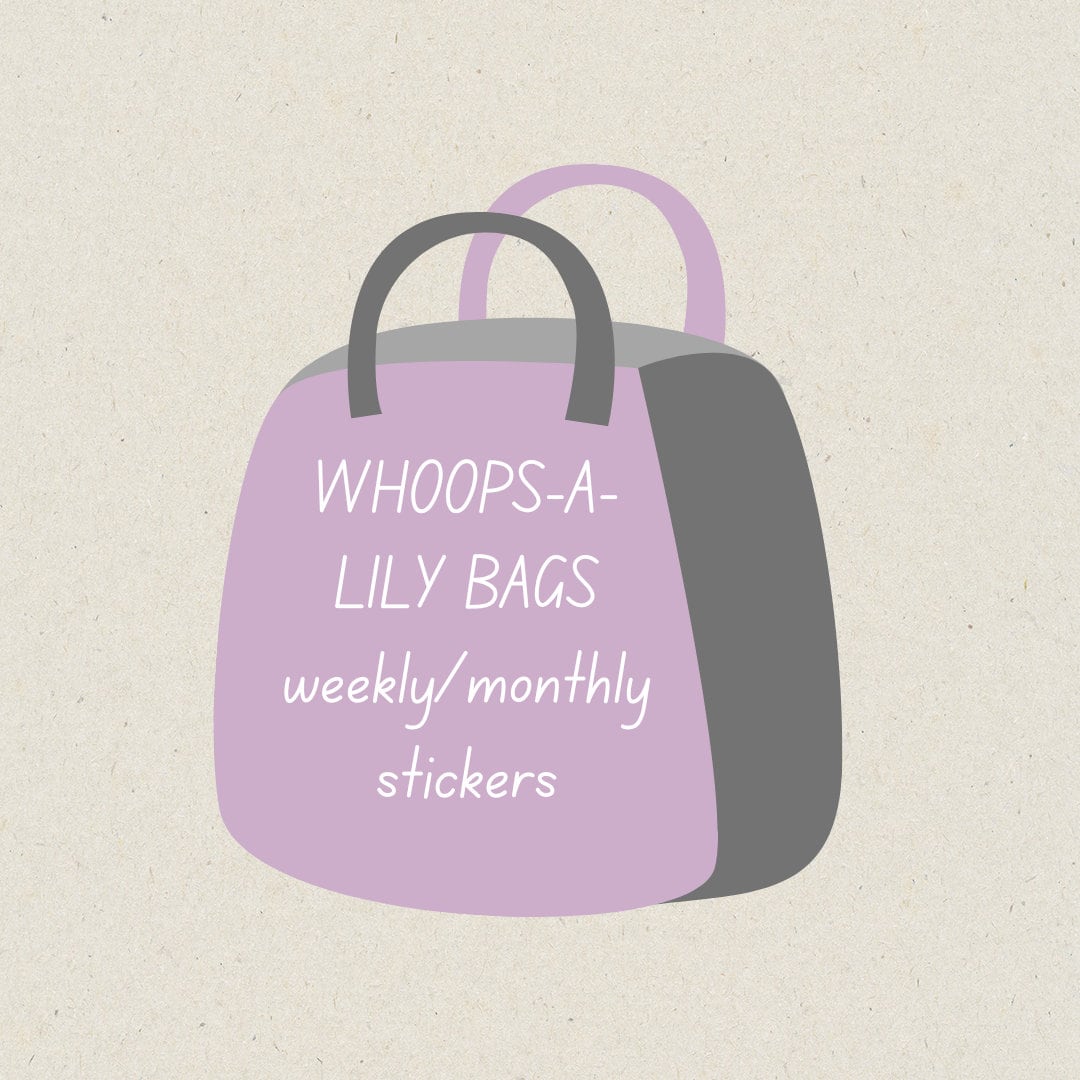 Whoops Sticker Bags, Miscut|Misprint Sticker Mystery Grab Bags, Whoops-A-Lily-Bags