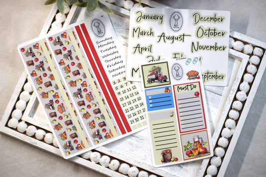 Erin Condren\TBM Monthly Header Sticker Sheet, Apple Picking