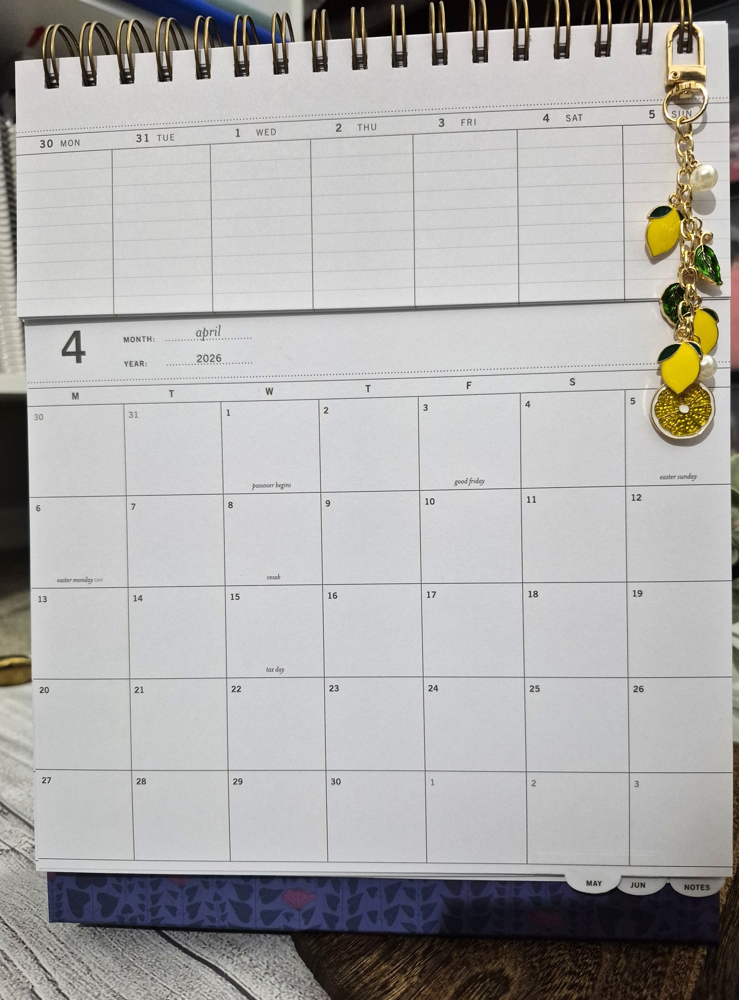 Lemon Planner Charm | Binder Charm | Travelers Notebook Charm | Dangle Charm | Purse, Bag Charm (Copy)