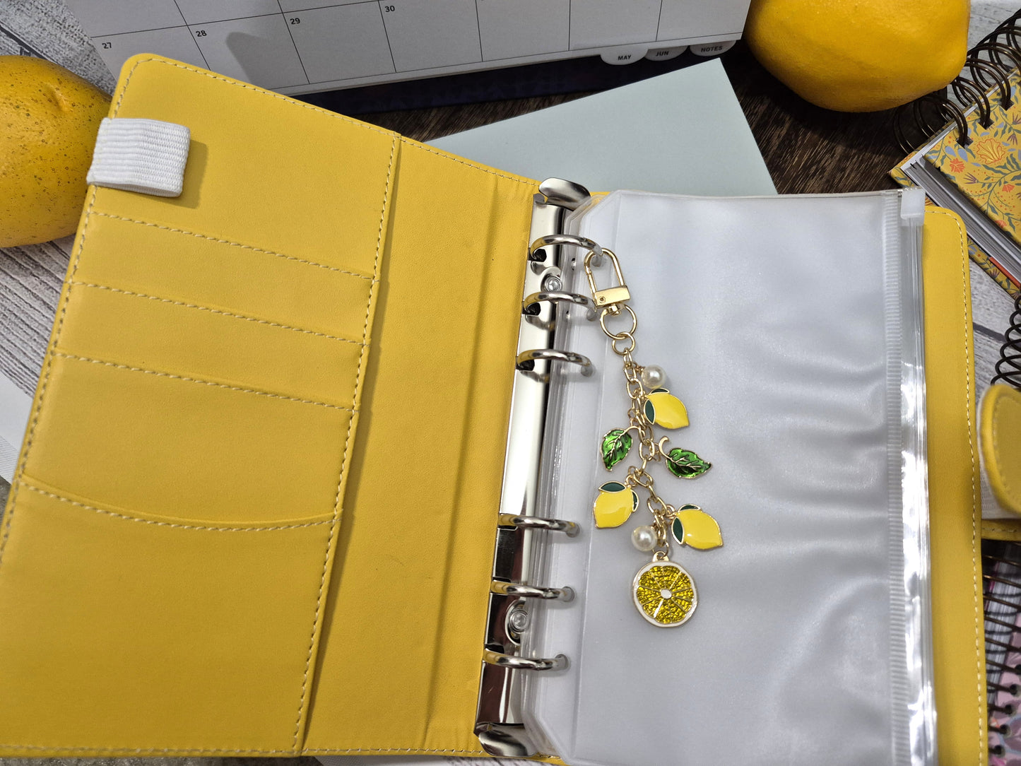 Lemon Planner Charm | Binder Charm | Travelers Notebook Charm | Dangle Charm | Purse, Bag Charm (Copy)
