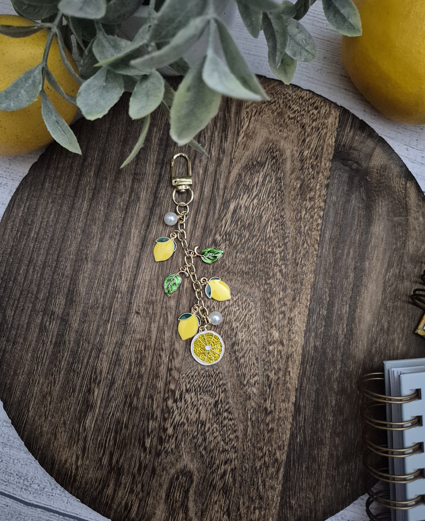 Lemon Planner Charm | Binder Charm | Travelers Notebook Charm | Dangle Charm | Purse, Bag Charm (Copy)