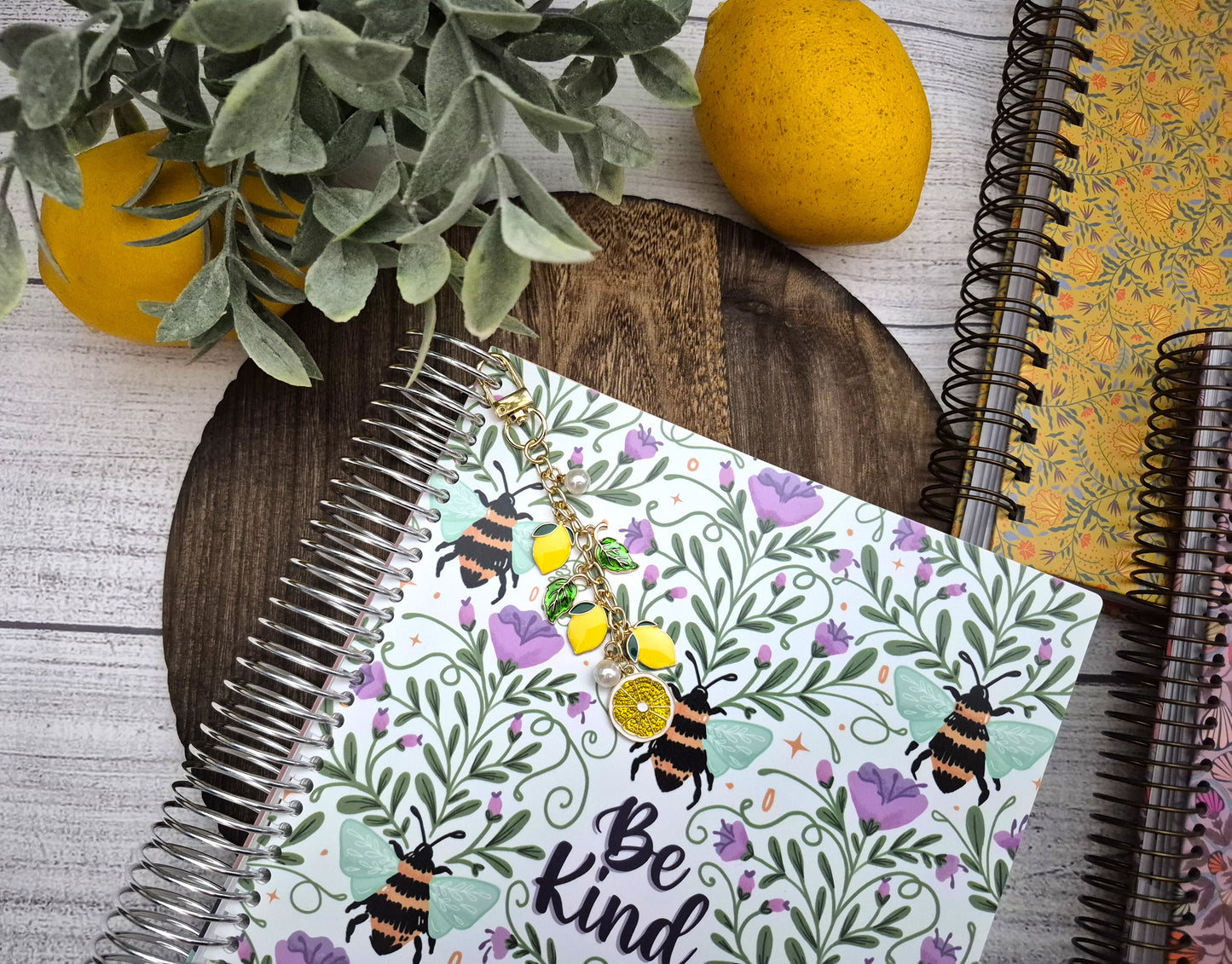 Lemon Planner Charm | Binder Charm | Travelers Notebook Charm | Dangle Charm | Purse, Bag Charm (Copy)