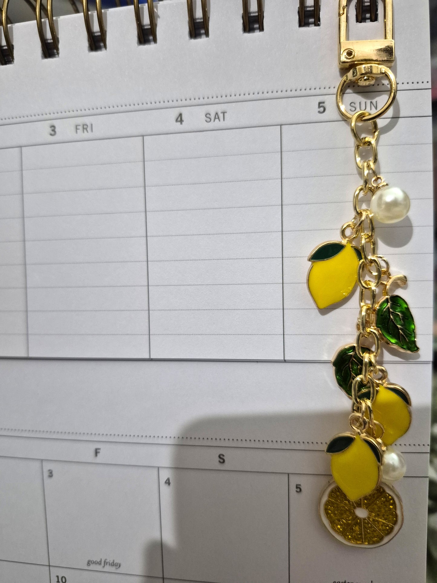 Lemon Planner Charm | Binder Charm | Travelers Notebook Charm | Dangle Charm | Purse, Bag Charm (Copy)
