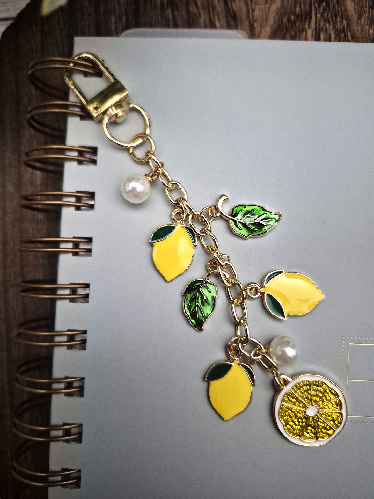 Lemon Planner Charm | Binder Charm | Travelers Notebook Charm | Dangle Charm | Purse, Bag Charm (Copy)