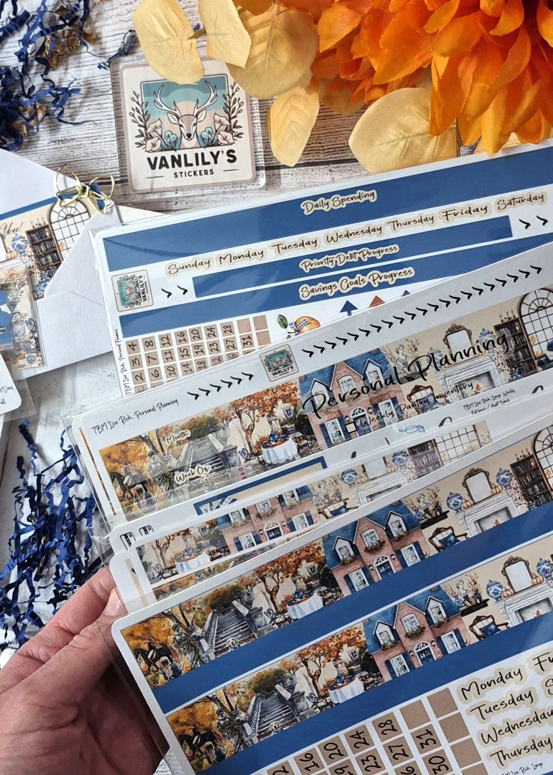 Fall at Foxglove Estate sticker kit for the Live Rich Planner, July 2026 box