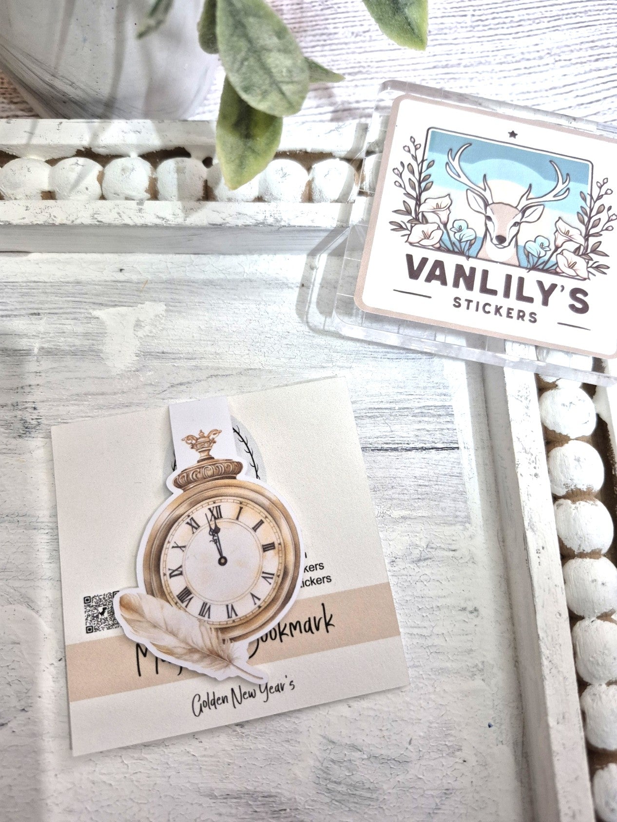 Golden New Year Magnetic Bookmark | Vintage Pocket Watch Page Marker | Aesthetic Planner & Book Lover Gift