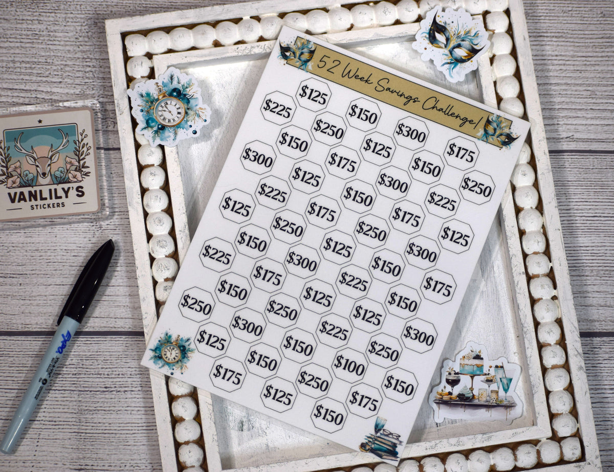 52 Week Savings Challenge, New Year Savings Tracker, Laminated Budget Tracker, Goal Setting New Year Financial Reset Tracker