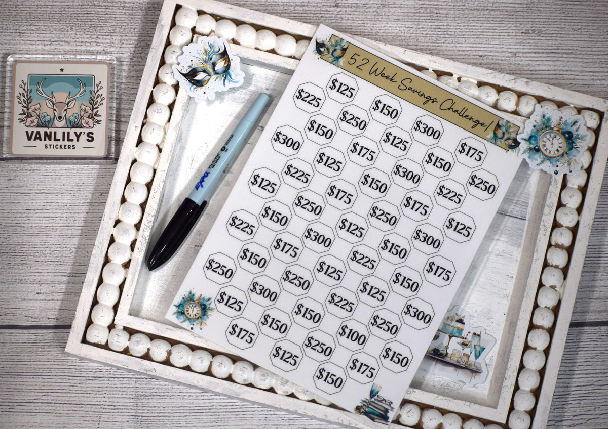 52 Week Savings Challenge, New Year Savings Tracker, Laminated Budget Tracker, Goal Setting New Year Financial Reset Tracker