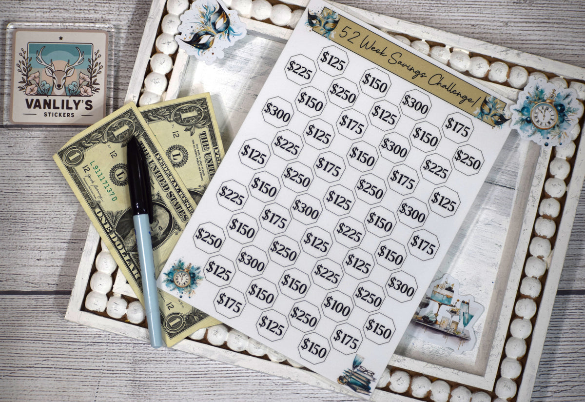 52 Week Savings Challenge, New Year Savings Tracker, Laminated Budget Tracker, Goal Setting New Year Financial Reset Tracker