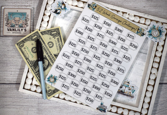 52 Week Savings Challenge, New Year Savings Tracker, Laminated Budget Tracker, Goal Setting New Year Financial Reset Tracker