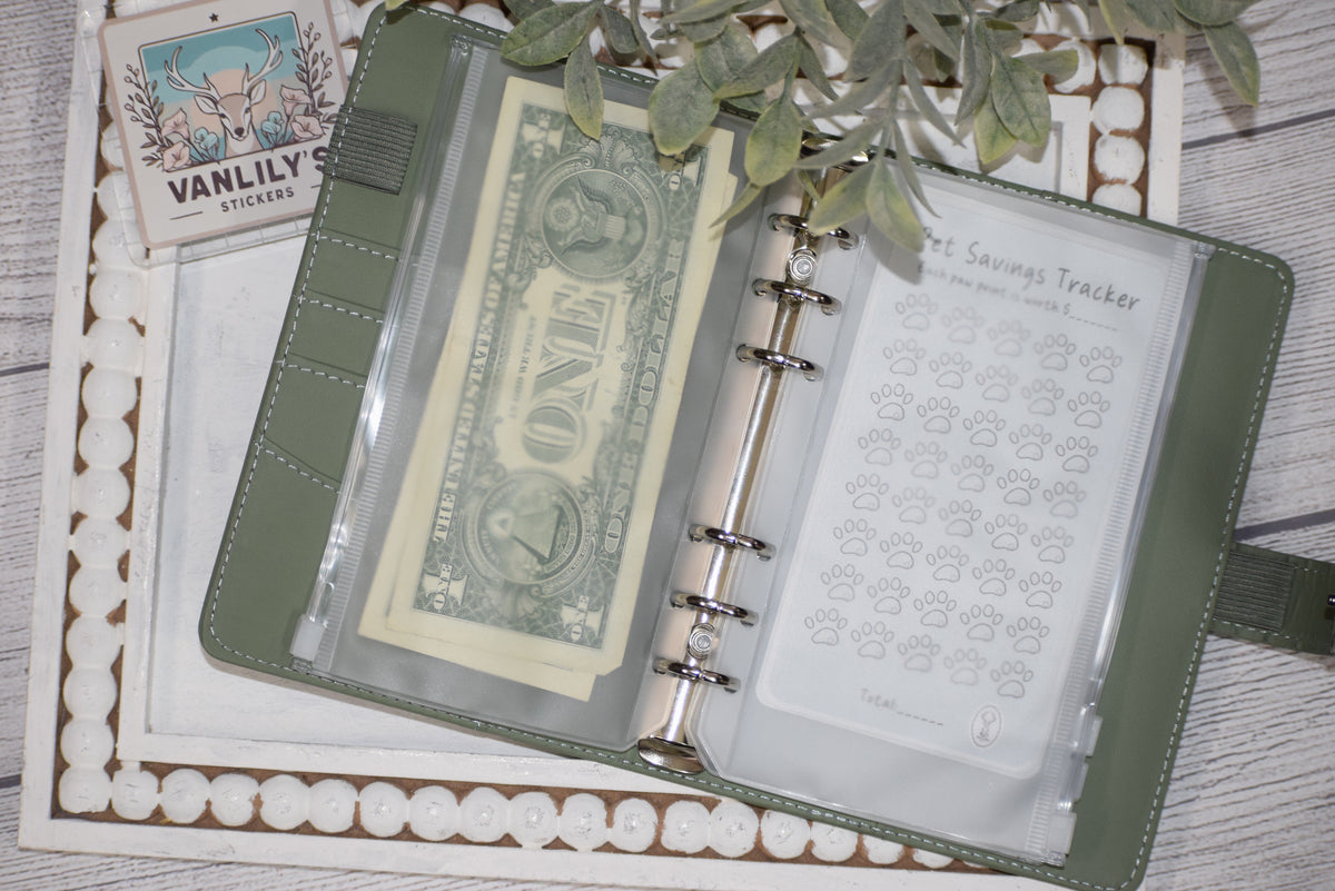 Pet Savings Tracker | A6 Laminated Budget Binder Insert | Cash Envelope Budgeting | Pet Fund Tracker | Cute Pet Fund Tracker