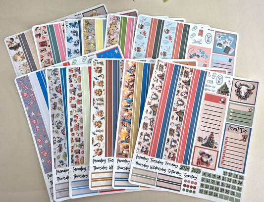 Plum Paper 12 Month Bundle, Monthly Header Sheet Planner Stickers