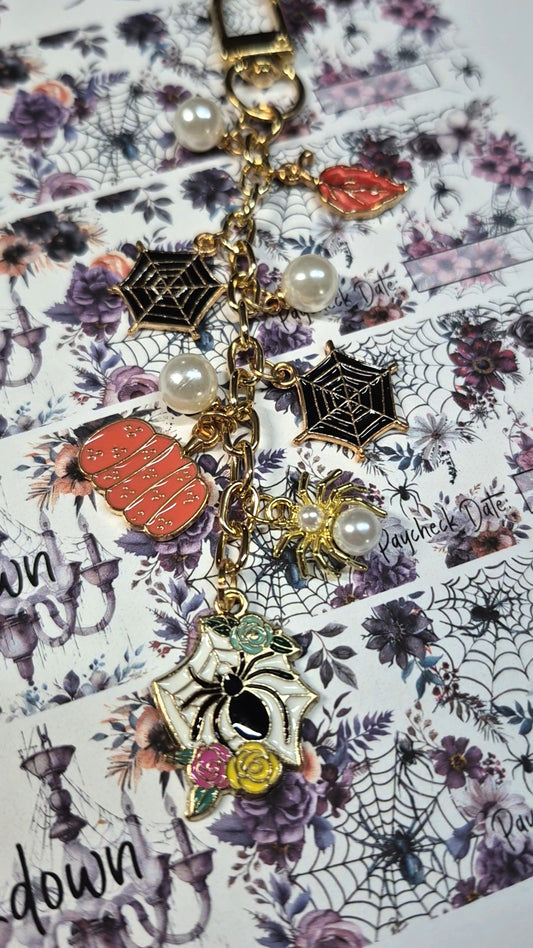 Enchanted Halloween Spiderweb Planner Charm | Binder Charm | Travelers Notebook Charm | Dangle Charm | Purse, Bag Charm
