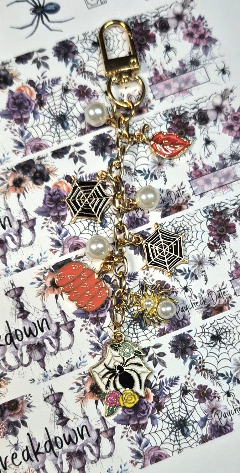 Enchanted Halloween Spiderweb Planner Charm | Binder Charm | Travelers Notebook Charm | Dangle Charm | Purse, Bag Charm