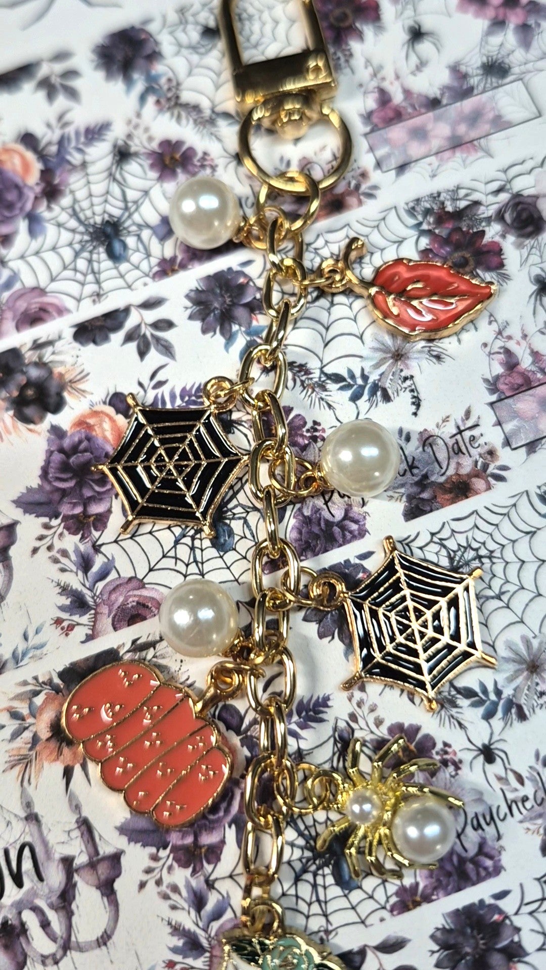 Enchanted Halloween Spiderweb Planner Charm | Binder Charm | Travelers Notebook Charm | Dangle Charm | Purse, Bag Charm