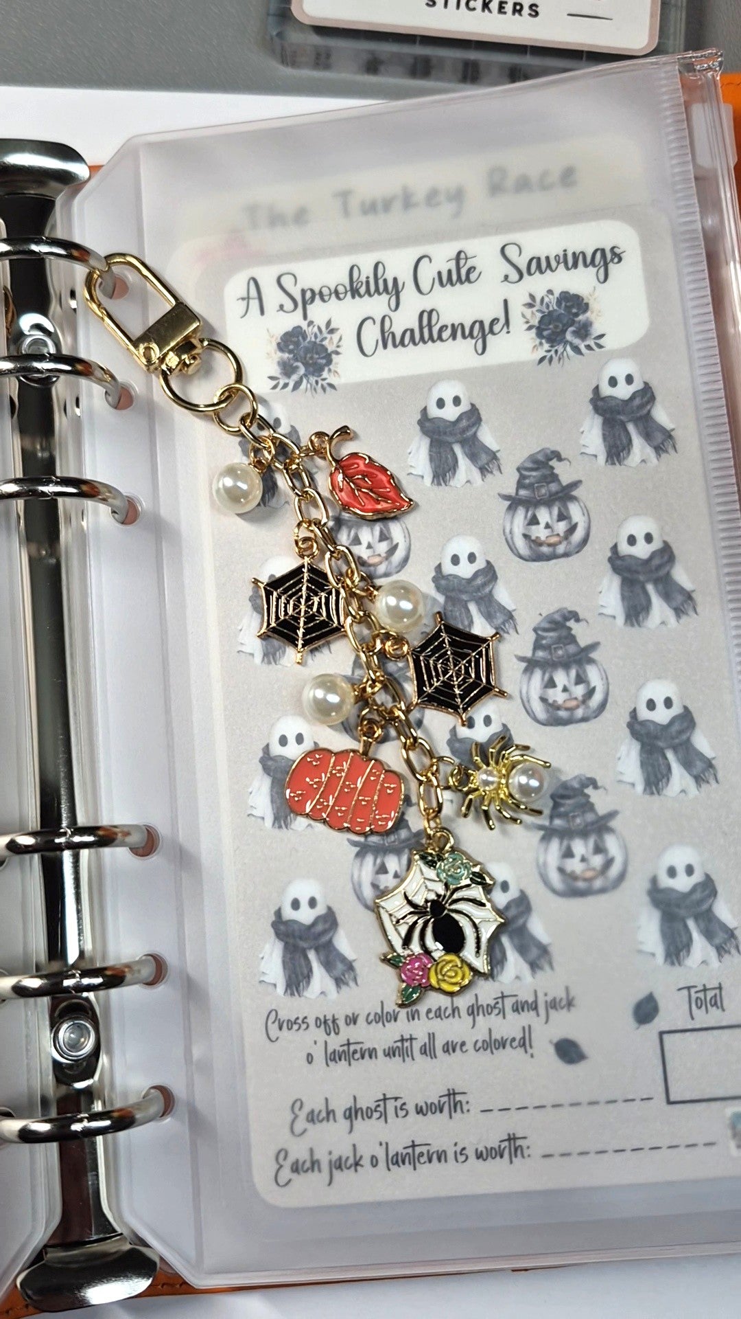 Enchanted Halloween Spiderweb Planner Charm | Binder Charm | Travelers Notebook Charm | Dangle Charm | Purse, Bag Charm