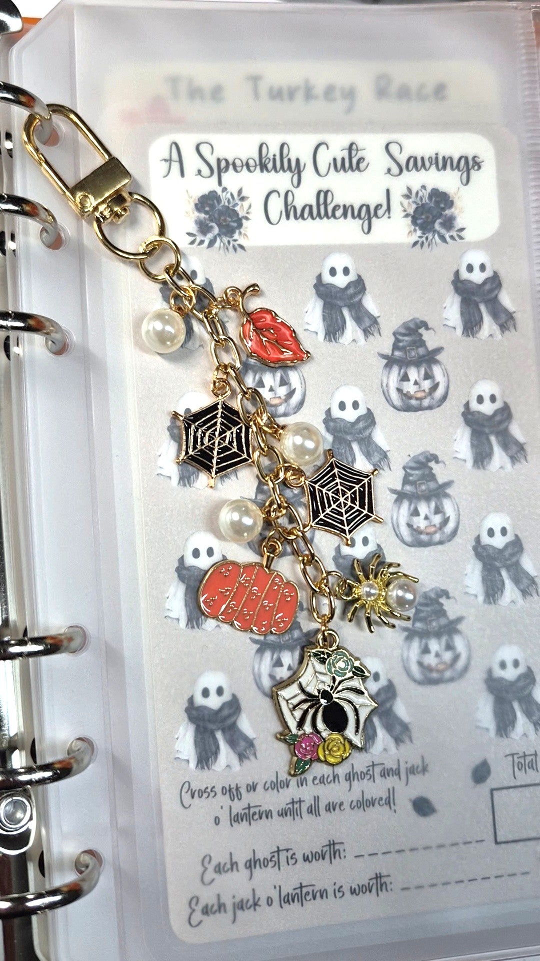 Enchanted Halloween Spiderweb Planner Charm | Binder Charm | Travelers Notebook Charm | Dangle Charm | Purse, Bag Charm