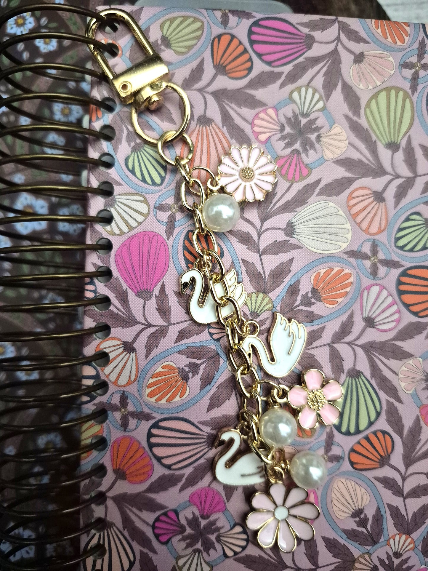 Swan Planner Charm | Binder Charm | Travelers Notebook Charm | Dangle Charm | Purse, Bag Charm
