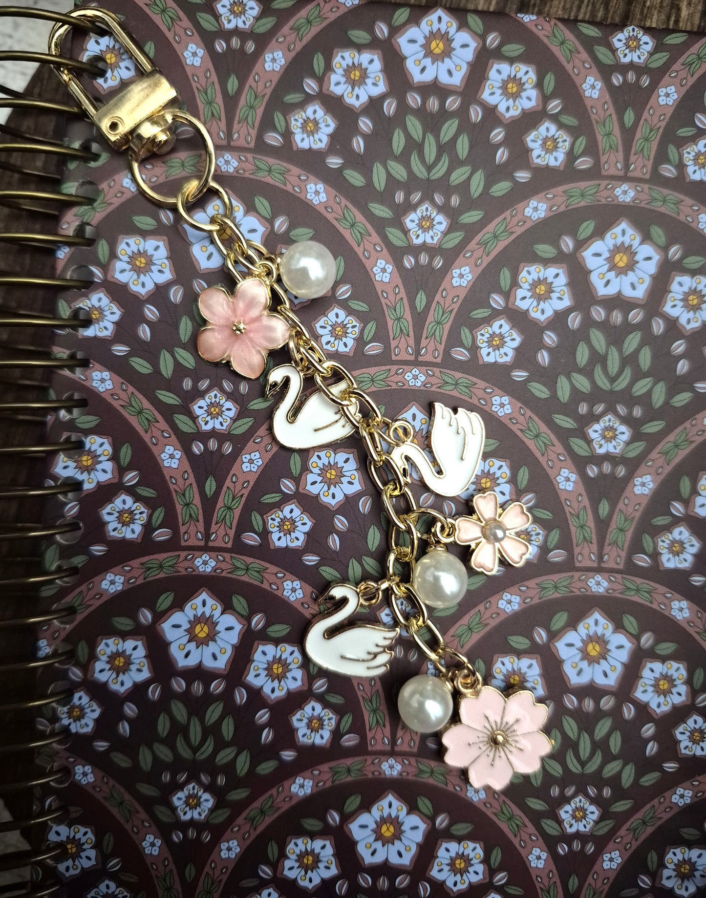 Swan Planner Charm | Binder Charm | Travelers Notebook Charm | Dangle Charm | Purse, Bag Charm