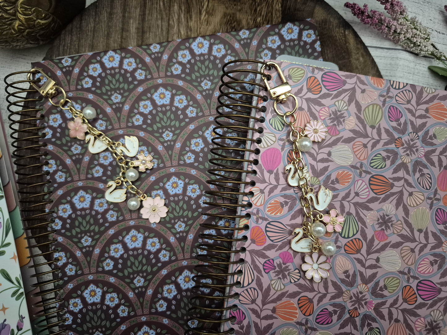 Swan Planner Charm | Binder Charm | Travelers Notebook Charm | Dangle Charm | Purse, Bag Charm