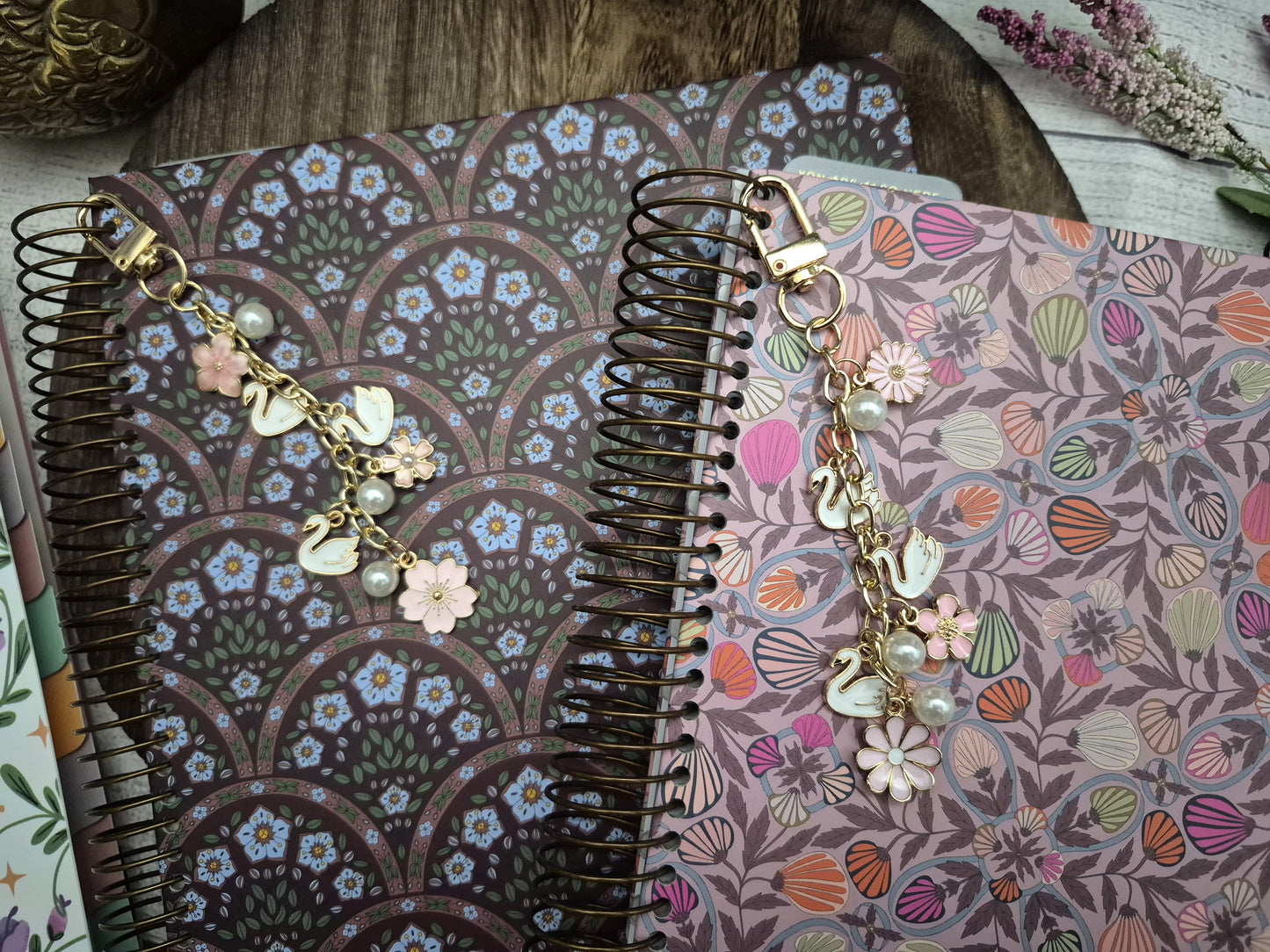Swan Planner Charm | Binder Charm | Travelers Notebook Charm | Dangle Charm | Purse, Bag Charm