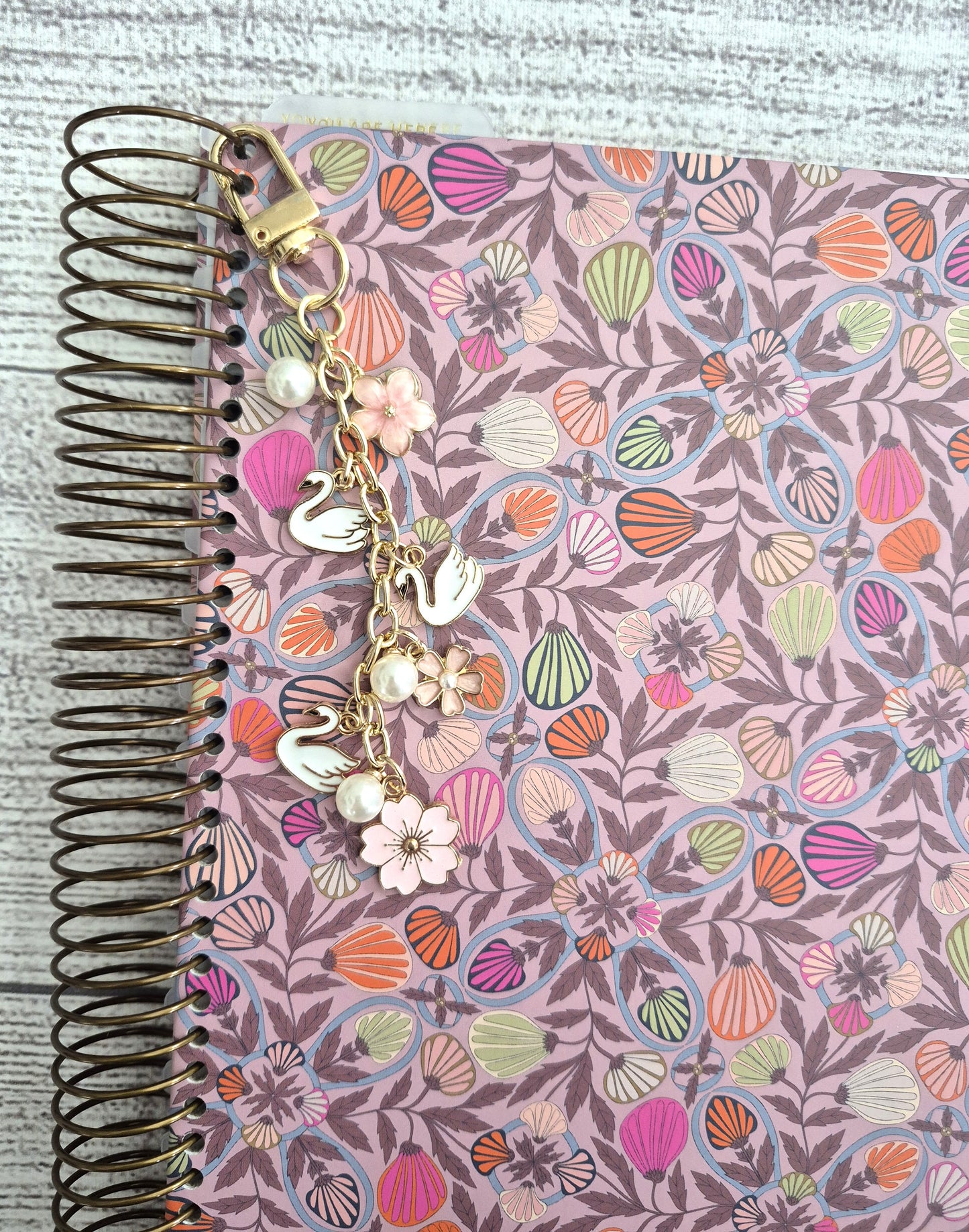 Swan Planner Charm | Binder Charm | Travelers Notebook Charm | Dangle Charm | Purse, Bag Charm