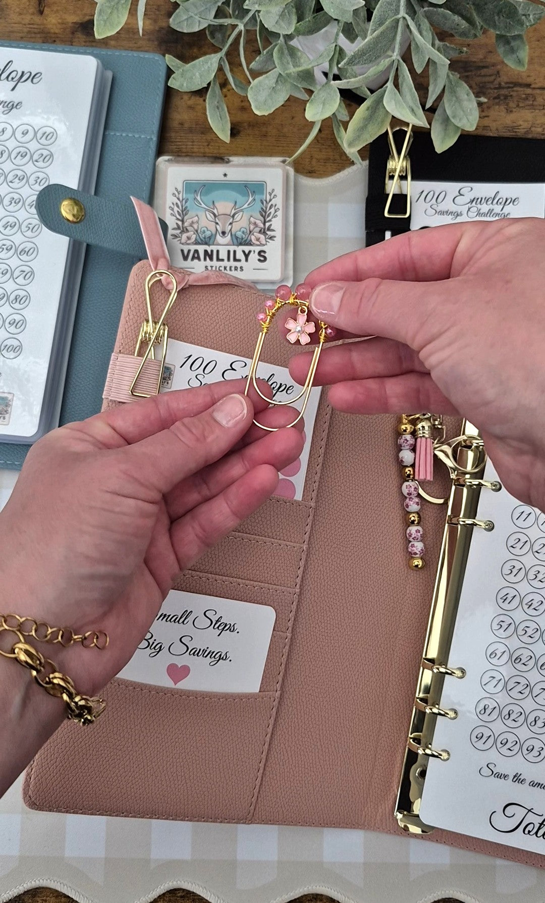 Reusable 100 Envelope Savings Challenge Binder – A5 Luxury Edition