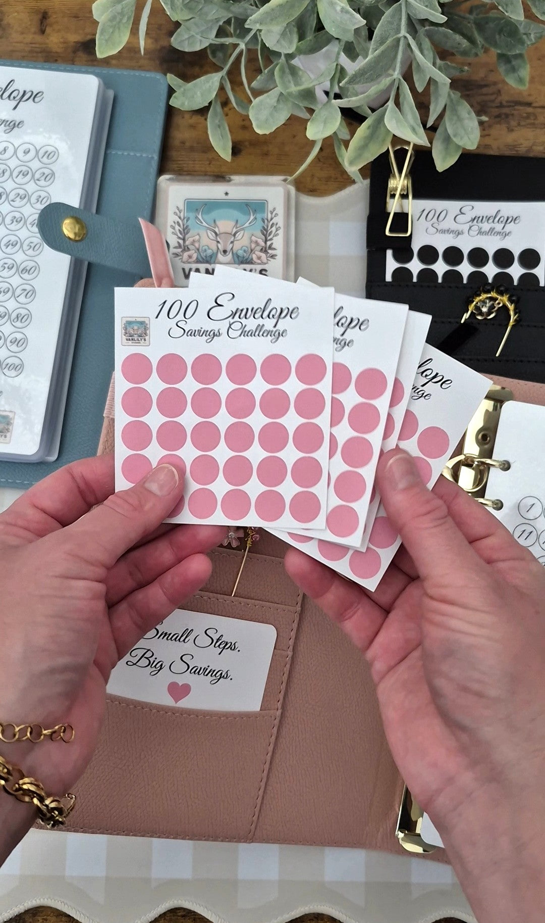 Reusable 100 Envelope Savings Challenge Binder – A5 Luxury Edition