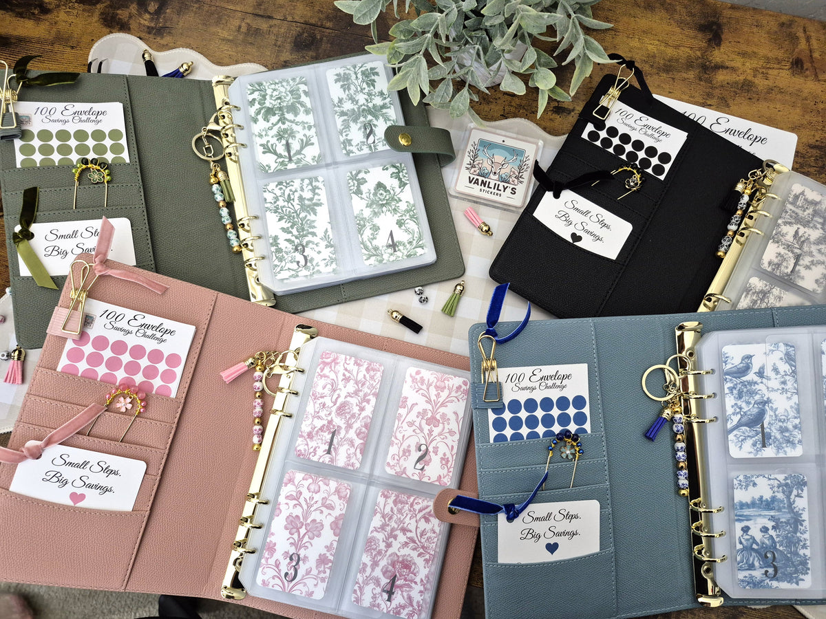 Reusable 100 Envelope Savings Challenge Binder – A5 Luxury Edition