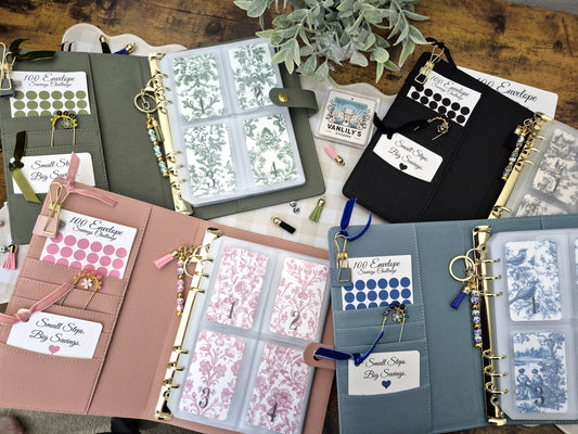 100 Envelope Savings Challenge Reusable Binder – A5 Luxury Edition